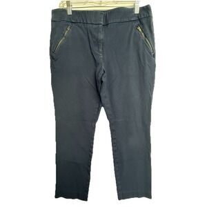 LOFT Outlet Pants 12P Blue Ankle Zip Pocket Career Stretch Womens